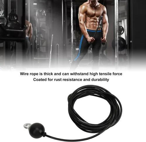 Vista 3 de HERCHR Cable de polea de fitness de 157 pulgadas / 197 pulgadas, ajustable, sistema de polea de repuesto para gimnasio en casa, cable de polea