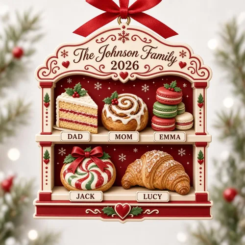Vista 13 de Taza de Navidad personalizada con diseño de pan de jengibre 2026 Taza de crema_02