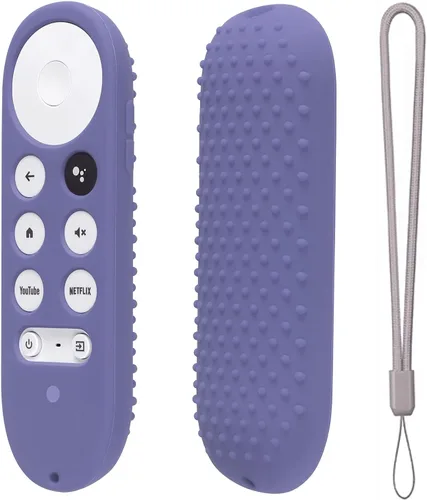 Vista 8 de Funda de silicona para Chromecast con Google TV 2020 Voice Remote Funda protectora para Chromecast Voice Remote 2020 (morado)