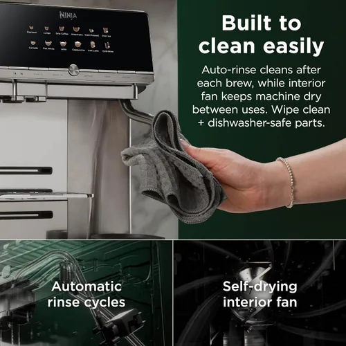 Vista 10 de Ninja AutoBarista Pro Espresso totalmente automático, 13 opciones