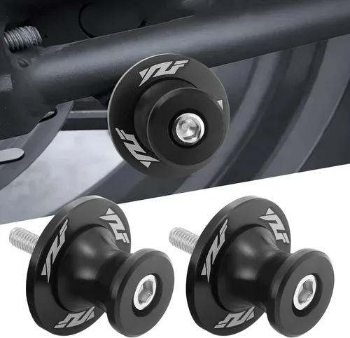 Vista 2 de 2 piezas de carretes de brazo oscilante para motocicleta para Yamaha YZF R1 R3 R6 R6S R25 R15 R125 600R de aluminio (negro)