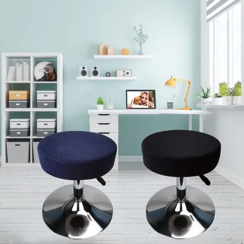 Vista 5 de Funda de taburete redonda de 12 a 16 pulgadas, fundas de asiento redondas para taburetes de bar, tela de lujo elástica, lavable de jacquard a prueba