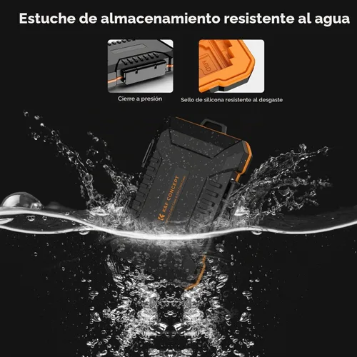 Vista 3 de K&F CONCEPT Estuche de 29 ranuras para tarjetas de memoria, estuche de transporte para tarjetas SD, CF, CFexpress, Micro SD, Nano SIM y Micro SIM