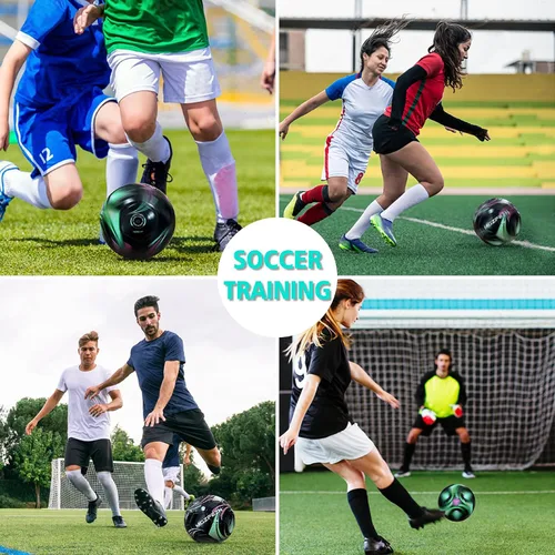Vista 5 de Balón de fútbol juvenil tamaño 4, para niños, para jugar al aire libre, práctica, pelota de fútbol para adolescentes, niños y niñas, para interiores