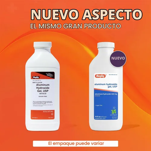 Vista 3 de Hidrogel de aluminio, USP 320mg/0.2 fl oz 16 oz por botella genérico para Amphojel Paquete de 6 en total 96 oz