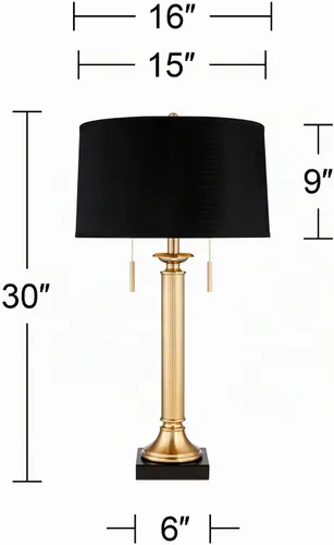 Vista 4 de Wynne - Lámpara de mesa grande de 30 pulgadas, puertos USB duales