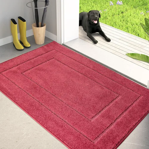 Vista 30 de PURRUGS Tapete para puerta que atrapa la suciedad, 20 x 31.5 pulgadas, antideslizante, lavable a máquina, tapete de entrada para perro, tapete