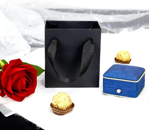 Vista 5 de HUAPRINT Mini bolsas de regalo negras, paquete de 12, 4 x 2.75 x 4.5 Negro