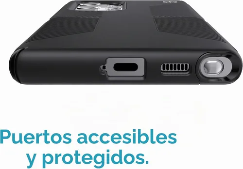 Vista 7 de Speck Productos Funda Presidio2 Grip Samsung Galaxy S22 Ultra, bisel elevado, Negro/Negro/Blanco