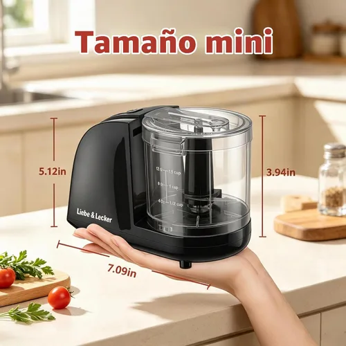 Vista 2 de Liebe&Lecker Mini procesador de alimentos, mini picadora de 1.5 tazas para cortar verduras, ajo, cebolla y carne Vegetable Chopper For Onions