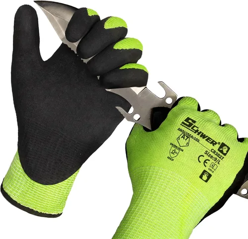 Vista 9 de Schwer 2 pares de guantes de pesca resistentes a cortes A7, pantalla táctil Verde militar