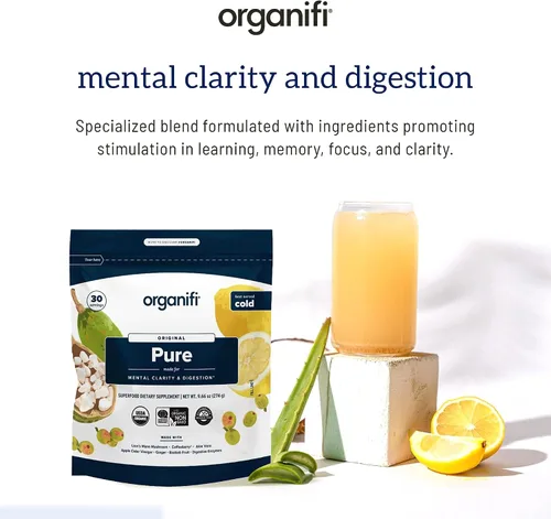 Vista 3 de Organifi Pure - Promueve la estimulación en el aprendizaje, la memoria, la concentración y la claridad - Apoyo cerebral con superalimentos - Sin