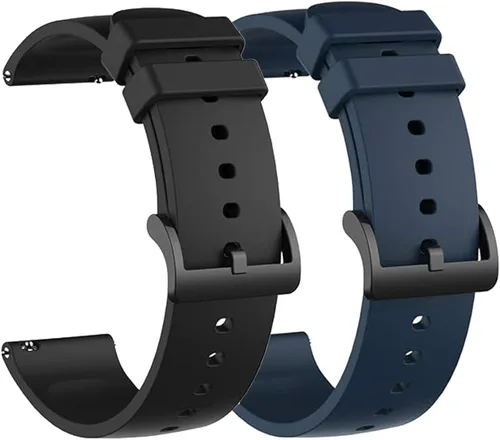 Vista 5 de Paquete de 2 correas impermeables compatibles con Amazfit Bip 3 Pro Watch, correa de repuesto de silicona suave para reloj inteligente Amazfit