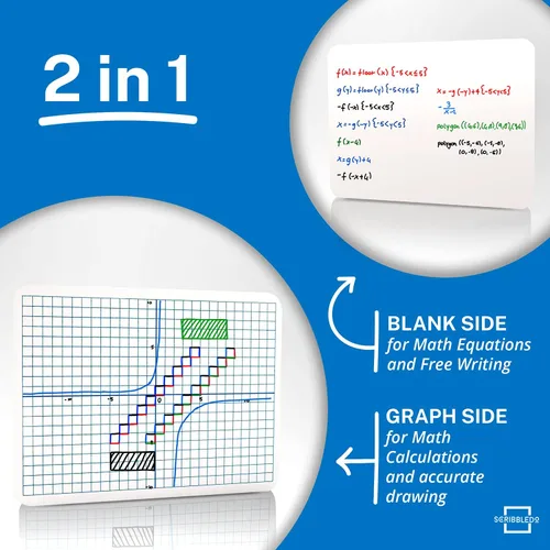 Vista 9 de SCRIBBLEDO - Paquete de 12 tableros de regazo XY Axis Coordinate Graph 9x12 con 12 borradores No Residuals or Ghosting, Budget Friendly 12 Pack