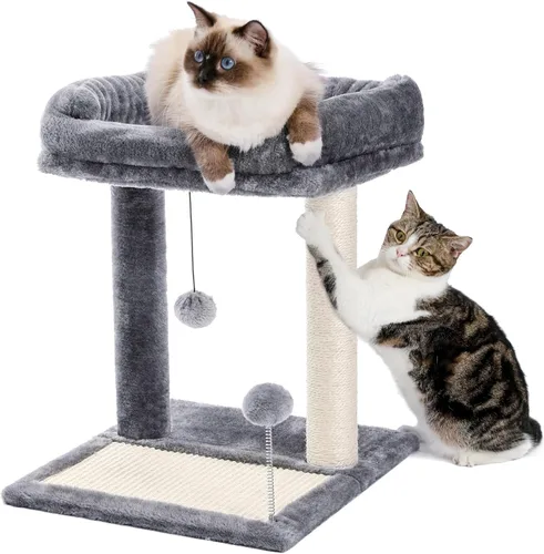 Vista 8 de PAWZ Road Poste rascador y almohadilla para gatos, postes y almohadillas para rascar cubiertos de sisal con pelota de juego, ideal para gatitos