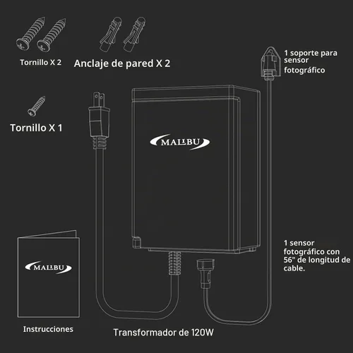 Vista 8 de Malibu 8100-9120-01 fuente de alimentación de 120 W para luminarias de bajo voltaje de exterior