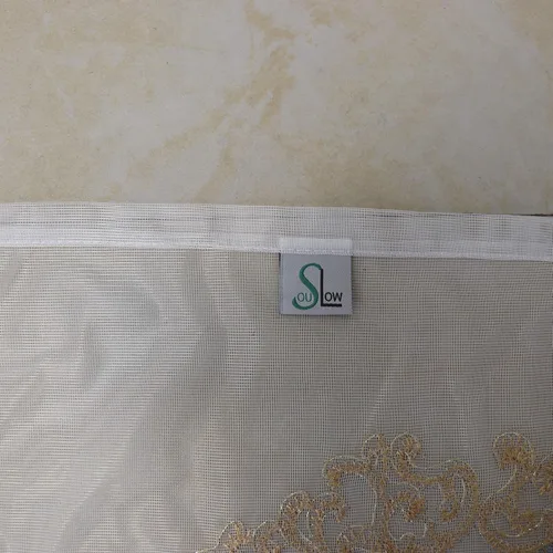 Vista 8 de SLOW SOUL 2 paneles de cortinas europeas de lujo de terciopelo bordado de tul para sala de estar, cocina, dormitorio, cortina transparente