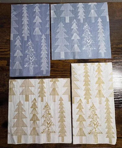 Vista 5 de IHR Ideal Home Range Servilletas de cena Marimekko toallas de mano desechables de papel de 3 capas, 8.5 x 4.5 pulgadas, Kuusikossa (blanco/dorado)