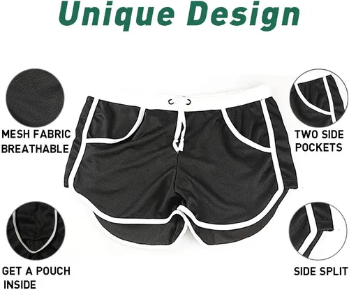 Vista 5 de Rexcyril Pantalones cortos para hombre, para correr, entrenamiento, fisicoculturismo, gimnasio, atléticos, deportivos, casuales, pantalones cortos