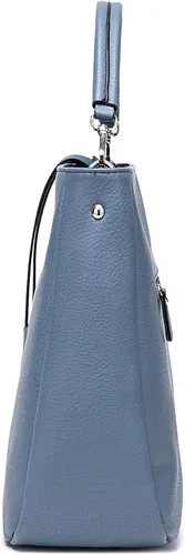 Vista 2 de DAVIDJONES - Bolso tipo Hobo de piel sintética suave para mujer, bolso cruzado mediano, bolso de hombro con asa superior, Bolso Hobo clásico simple