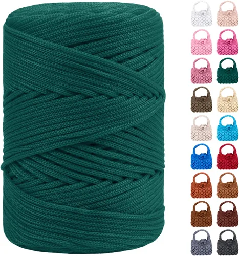 Vista 13 de Cordón de macramé de poliéster de 1/8 pulgadas x 169 metros, cordón de macramé trenzado de polipropileno, hilo de poliéster para tejer bolsos