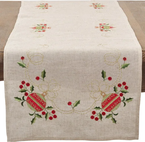 Vista 6 de SARO LIFESTYLE Mantel individual bordado/007.N1420B, 14 x 20 pulgadas, natural