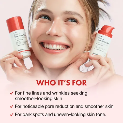 Vista 7 de Hanskin Suero facial de retinol puro 0.1% para cara, reduce las líneas finas y arrugas, signos de envejecimiento para el día y la noche, suavizante