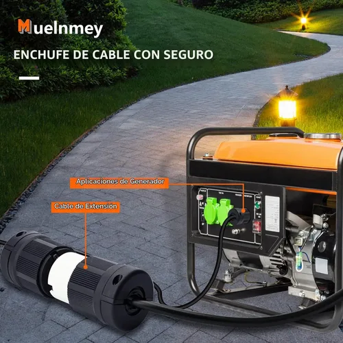 Vista 7 de Enchufe macho de bloqueo NEMA L14-30P 2PCS para generadores, enchufe eléctrico con extremo de cable de extensión 30A, 125/250V, 3 polos de 4 hilos