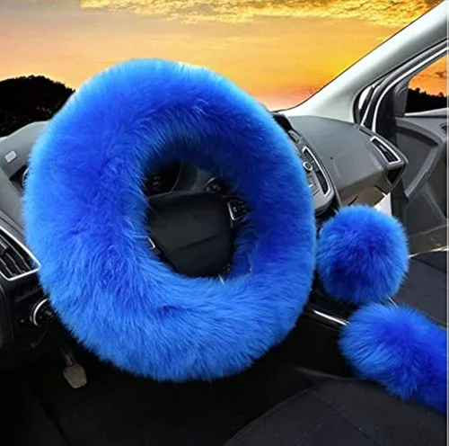 Vista 10 de Yontree - Juego de 3 fundas de volante modernas y acolchadas, para mujeres, jóvenes, señoras u hombres, de lana pura Australia, universales, 15 Negro