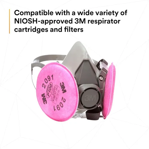 Vista 4 de Mascarilla respiratoria de protección P100 de medio rostro marca 3M. Respirador reutilizable (AAD)