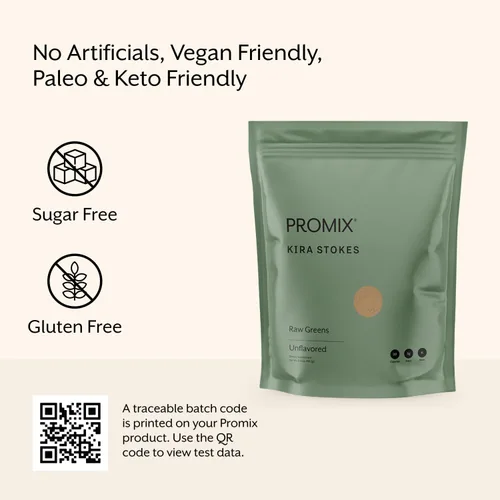 Vista 4 de ProMix Nutrition Mezcla de superalimentos crudos de verduras - Alfalfa germinada, pasto de trigo, Ashwagandha y Rhodiola - 30 porciones