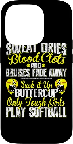 Vista 17 de iPhone 16 Only Tough Girls Play Softball - Funda resistente para jugador de sóftbol