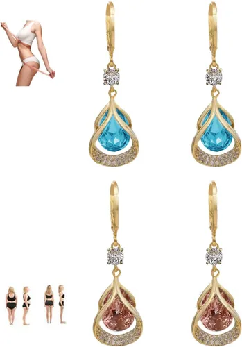 Vista 11 de Lymphatic Earrings for Women Silver Zircon Hoop Huggie Earrings Dainty Fashion Jewelry Gifts A1ï¼ 2 pares de pendientes linfáticos dorados