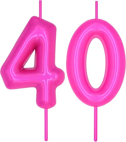 Vista 185 de DERVENTA Vela con números de 2.36 pulgadas, decoración perfecta para cumpleaños, brunch, postre, pastel, 1 pieza (número 0 rosa)