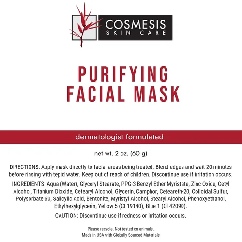 Vista 6 de Mascarilla facial purificadora, desintoxica y calma la piel con zinc, azufre y alcanfor fórmula infundida para tez clara - 2 onzas