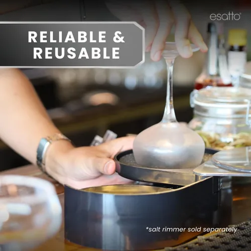Vista 5 de Esatto 10 esponjas para rimmer de sal de vidrio para bandeja de margarita y cóctel: aplica sal, azúcar y jugo de lima para mejores bebidas
