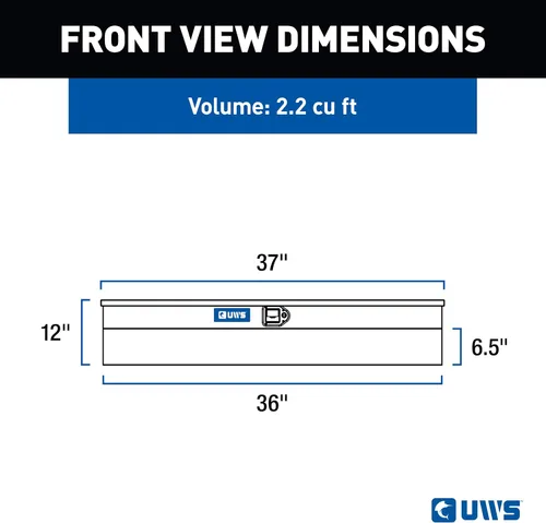 Vista 2 de UWS EC30071 Caja de herramientas para camión lateral de aluminio de 36 pulgadas de pared gruesa, con tapa RigidCore