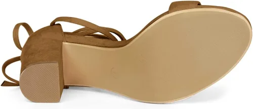 Vista 6 de Allegra K - Sandalias de tacón alto con cordones para mujer