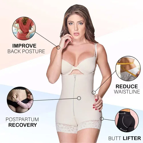 Vista 4 de Fajas moldeadoras para mujer, fajas colombianas con control de abdomen para mujer