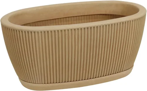 Vista 6 de ECOBO - Maceta redonda ecológica de 16.9 pulgadas, Garoa para uso en interiores y exteriores, duradera, versátil y ligera, diseñada por artesanos