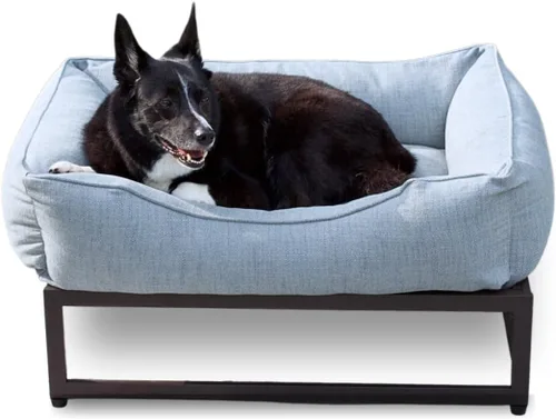 Vista 23 de FUZI Cama elevada para perro, camas elevadas de lujo para perros, funda extraíble y lavable a máquina, cama ortopédica para mascotas para interiores