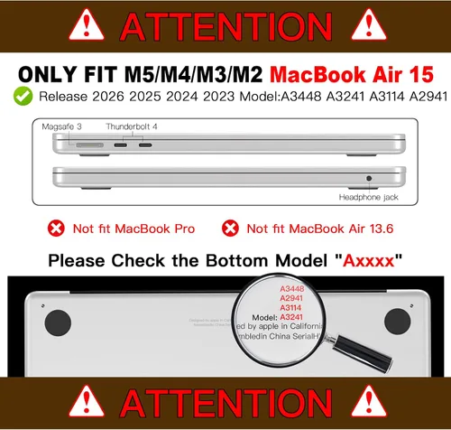 Vista 2 de CISSOOK Funda para MacBook Air de 15 pulgadas M2 M3 M4 M5 2023 2024 2025 2026