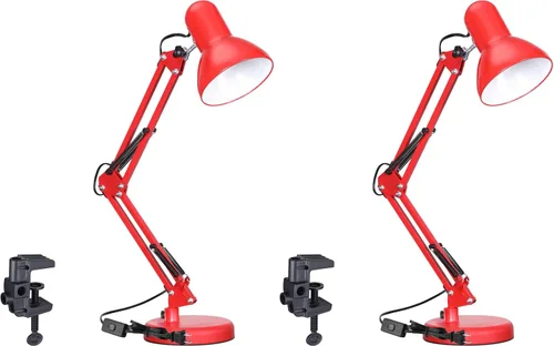 Vista 11 de TORCHSTAR Lámpara de escritorio de metal con abrazadera, brazo oscilante, lámpara de mesa de cuello de ganso ajustable para arquitectos, luces