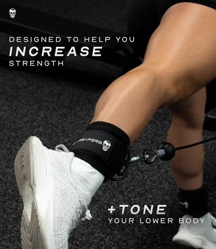 Vista 2 de Gymreapers Ankle Straps For Cable Machine Kickbacks, Glute Workouts, Lower Body Exercises - Adjustable Leg Straps with Neoprene Padding
