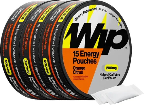 Vista 10 de Wip Bolsas energéticas, mezcla sin azúcar con 200 mg de cafeína natural, vitaminas B, minerales y L teanina para apoyo energético, preentrenamiento