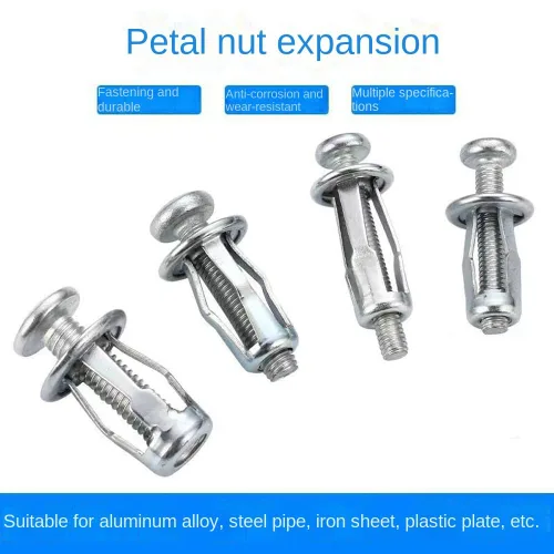 Vista 5 de Tuerca de pétalos de tornillo de expansión, M4 M5 M6 M8 Molly Jack tuercas con tornillos, kit surtido de tuercas para pared hueca, hierro para pared