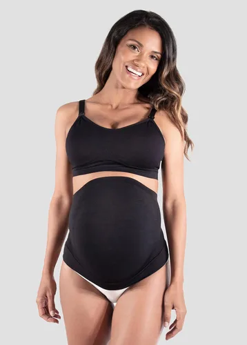 Vista 2 de Ingrid & Isabel Basics - Banda para el vientre sin costuras, cinturón de soporte refrescante para el vientre y la espalda, ébano, talla ML
