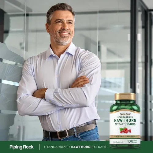Vista 6 de Piping Rock Cápsulas de bayas de espino 250 mg 150 píldoras Suplemento de extracto de hierbas Sin OMG, sin gluten