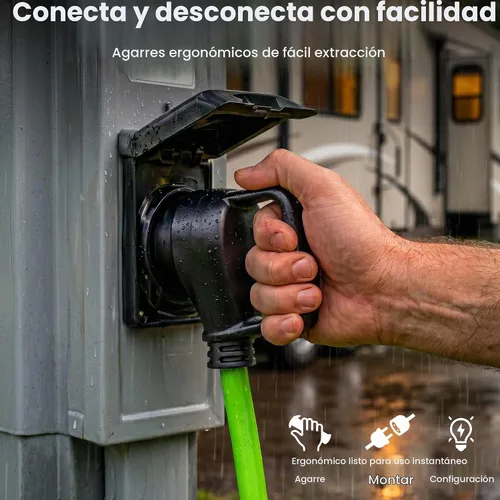 Vista 8 de GEARit Protector contra sobretensiones RV de 30 amperios con analizador