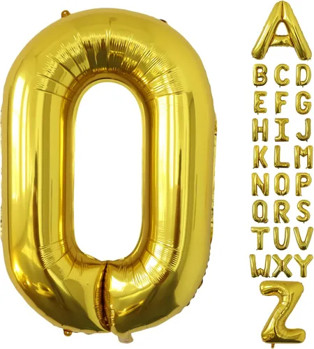 Vista 188 de Globos gigantes de números negros de 40 pulgadas, globos de aluminio de Mylar con helio para cumpleaños, globo número 0 para decoración de fiestas